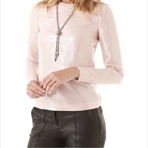 Diane Von Furstenberg Pink Sequin Long Sleeve Top, Size 0